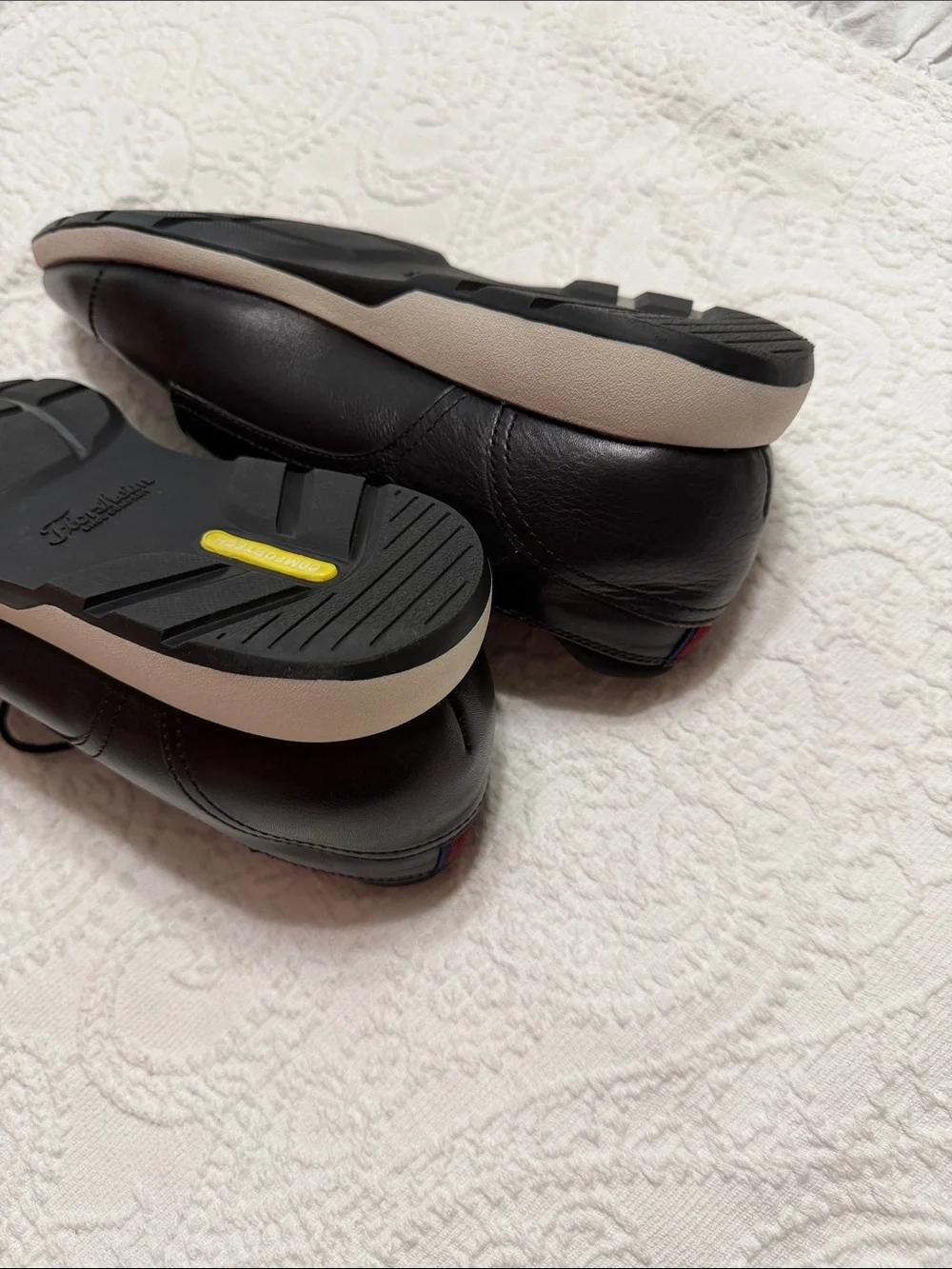 Florsheim Transit Cap Toe Oxfords Size 11 Mens Black Leather White Trim